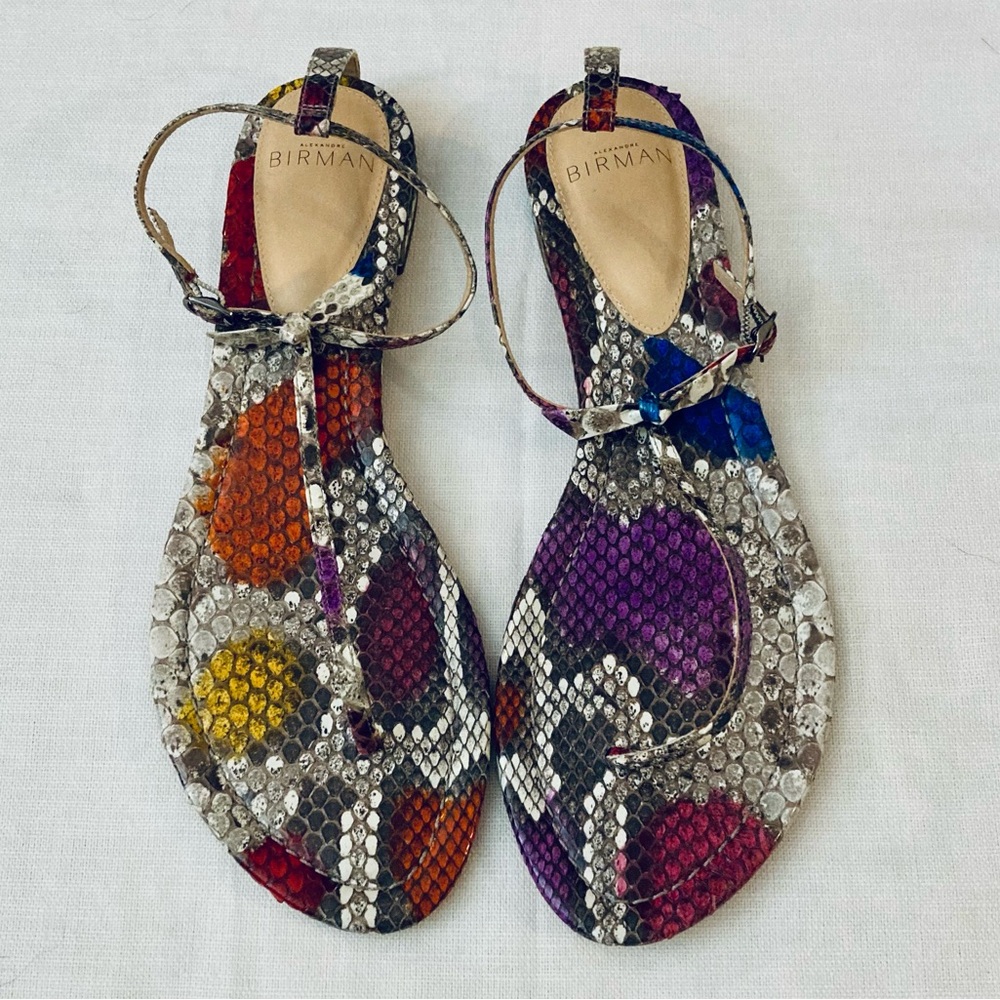 Alexandre Birman T Strap Python Sandals Sz40 Rare - image 1